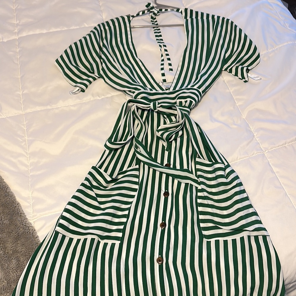 Faithful The Brand Striped Midi Length Dress - Picture 4 of 6